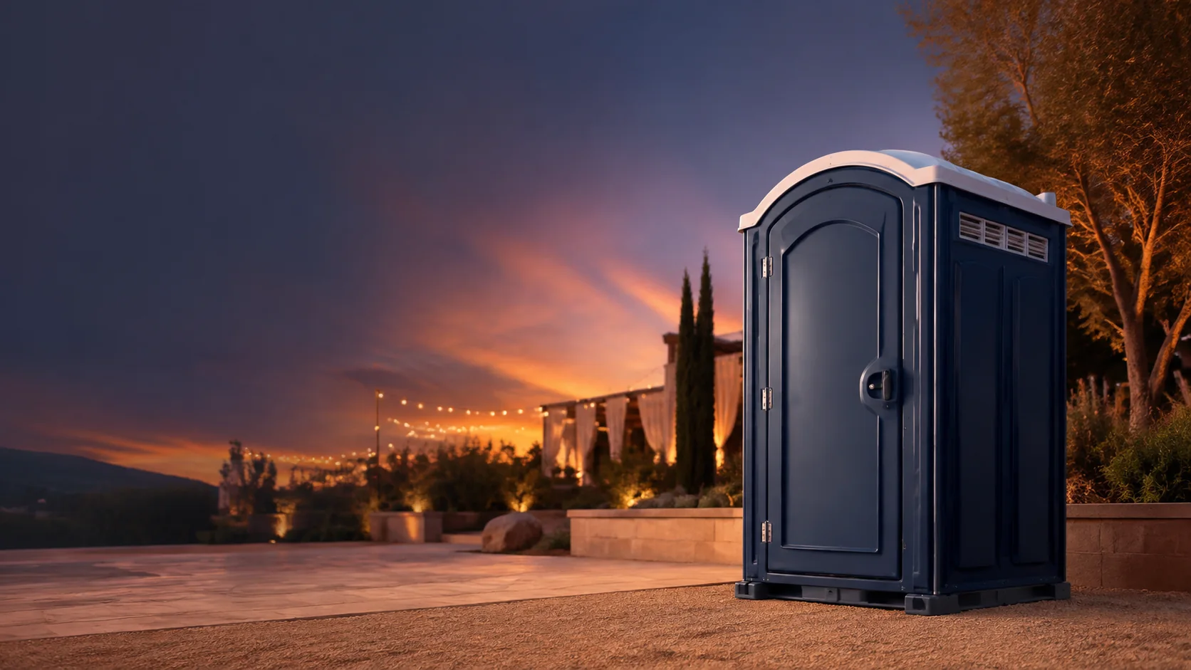 Portable restroom shown for rental planning in Woodridge, IL